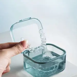 1pc Invisible Braces Box Dental Braces Orthodontic Retainer Organizer Orthodontic Portable on-the-go Denture Storage Case Denture Care Tool