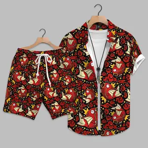 Magikarp Hawaiian Shirt, Funny Cartoon Fish Button Up, Anime Inspired Tropical Shirt, Summer Vacation Gift, Gift for Anime Fans