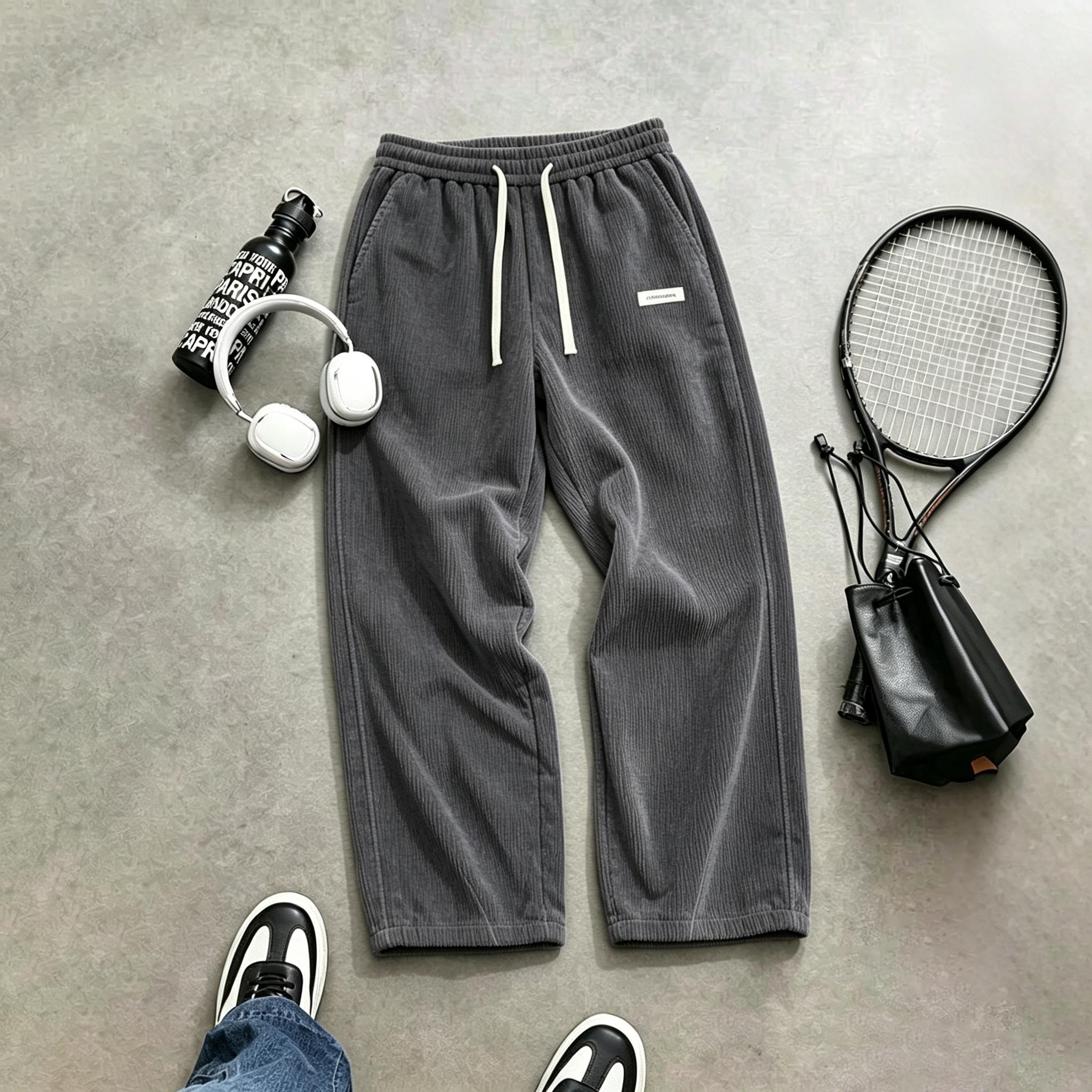 Men’s corduroy casual pants, loose straight cut, versatile new arrival for spring, summer, and autumn