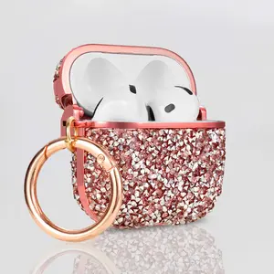 Luxury Electroplated Glitter AirPods Case for Apple Airpods2 Pro 3rd Gen, Wireless Bluetooth-compatible Earphone Protective Cover, Anti-Drop Design