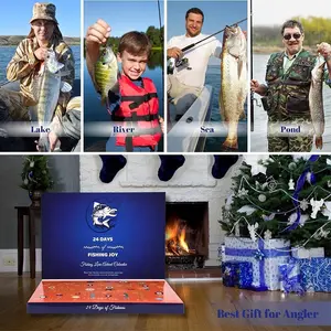 Fishing Advent Calendar for 2025 Christmas, Fish Lures Christmas Countdown Calendar for 12/24 Days Surprise, Fishing Bait Set for Fish Lovers, Fishing Tackle Gift for Christmas, Husband, Friend (24 DAYS) fish tail