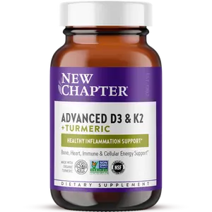 New Chapter Advanced D3 & K2 + Organic Turmeric - D3 5000 IU | Bone Support, Heart Health & Healthy Inflammation Response