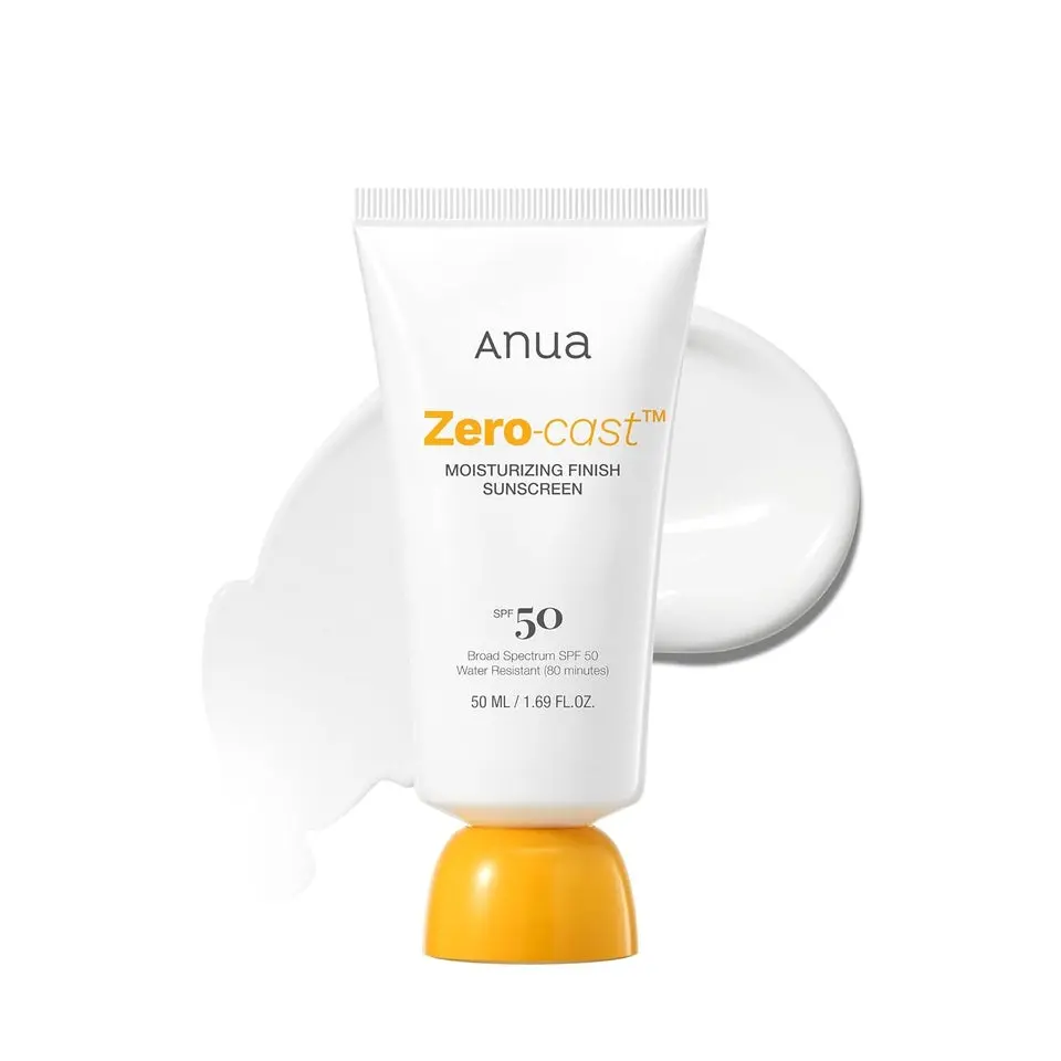 Anua Zero-Cast SPF50 Sunscreen – Lightweight Korean Face Sunscreen with 72H Hydration 1.69 fl oz