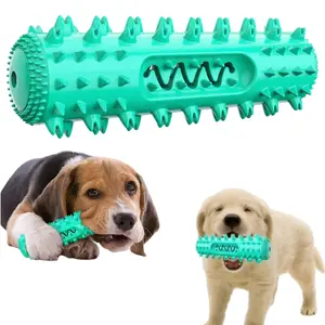 Silicone Chew Stick-Shape Squeaky Bone Toy for Dogs, Durable, Supports Oral Care, Teeth Cleaning and Teething for Small to Large Breeds