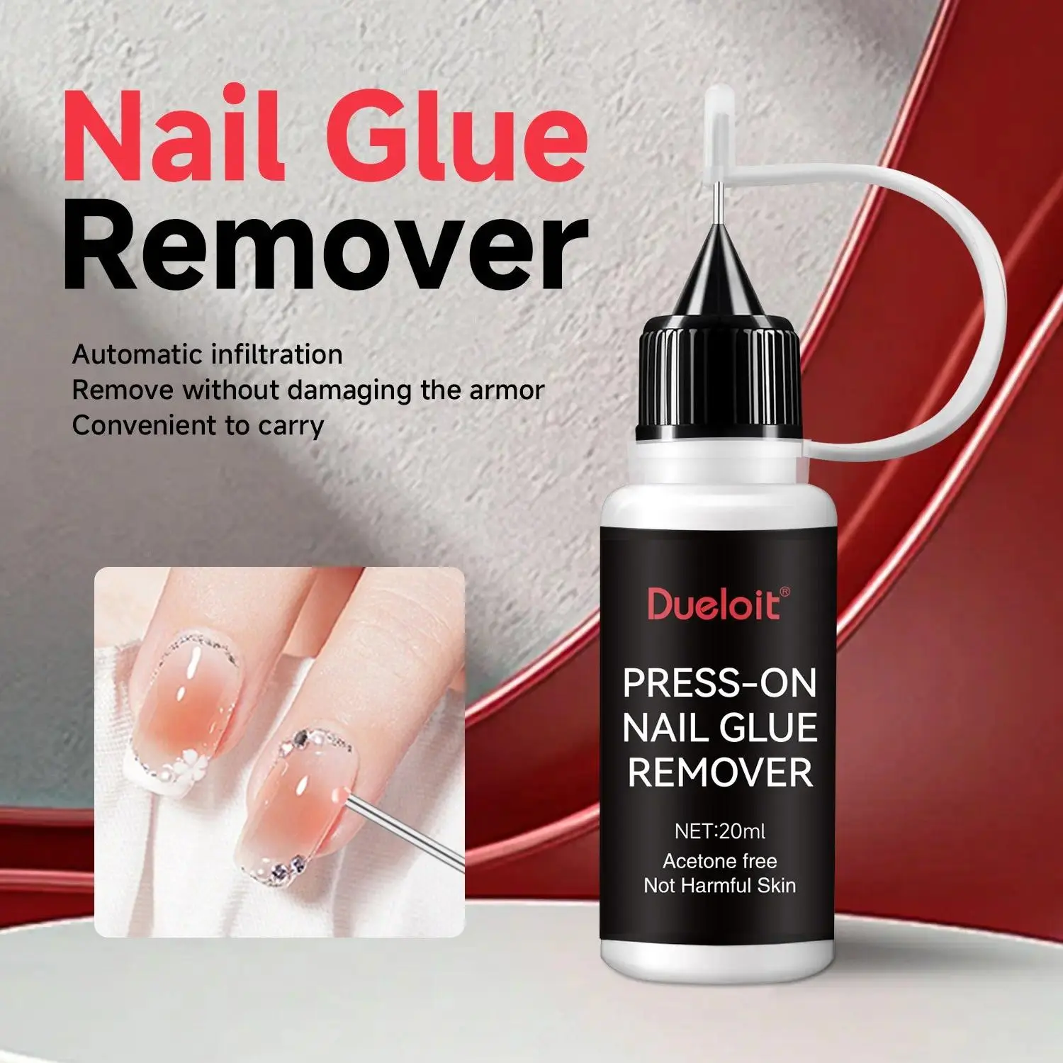 20ml Nail Glue Remover – Gentle Non-Acetone Formula for Press-On Nails, Soft Gel, Nail Tips | Precise Pinpoint Dropper | Quick Dissolve, No Damage, Easy Removal at Home or Salon Healthy Marker Pen Stains Efficient Polish Manicure Nail Care
