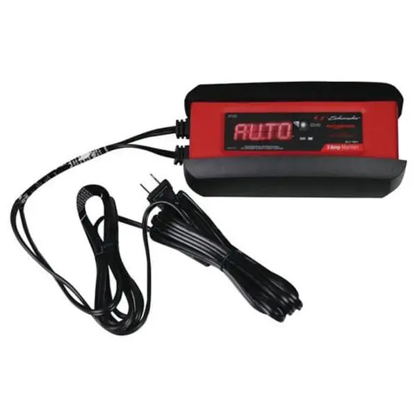 Schumacher DOE Battery Maintainer & 3A 6V-12V Charger Unit, Microprocessor Controlled Auto Voltage Detection, Float Mode, 2.2 lbs, 8.25x3x7.5 in, for Car Batteries, Compact