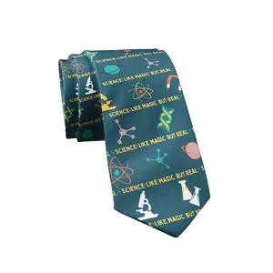 Science Like Magic But Real Necktie Mens Novelty Neckties Teacher Tie Funny Ties for Men Funny Ties