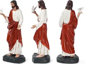 Effasaflink Jesus with Dove Resin Sculpture - 7 Inch Religious Figurine with NFC Technology for Daily Bible Readings - Inspirational Christian Gift