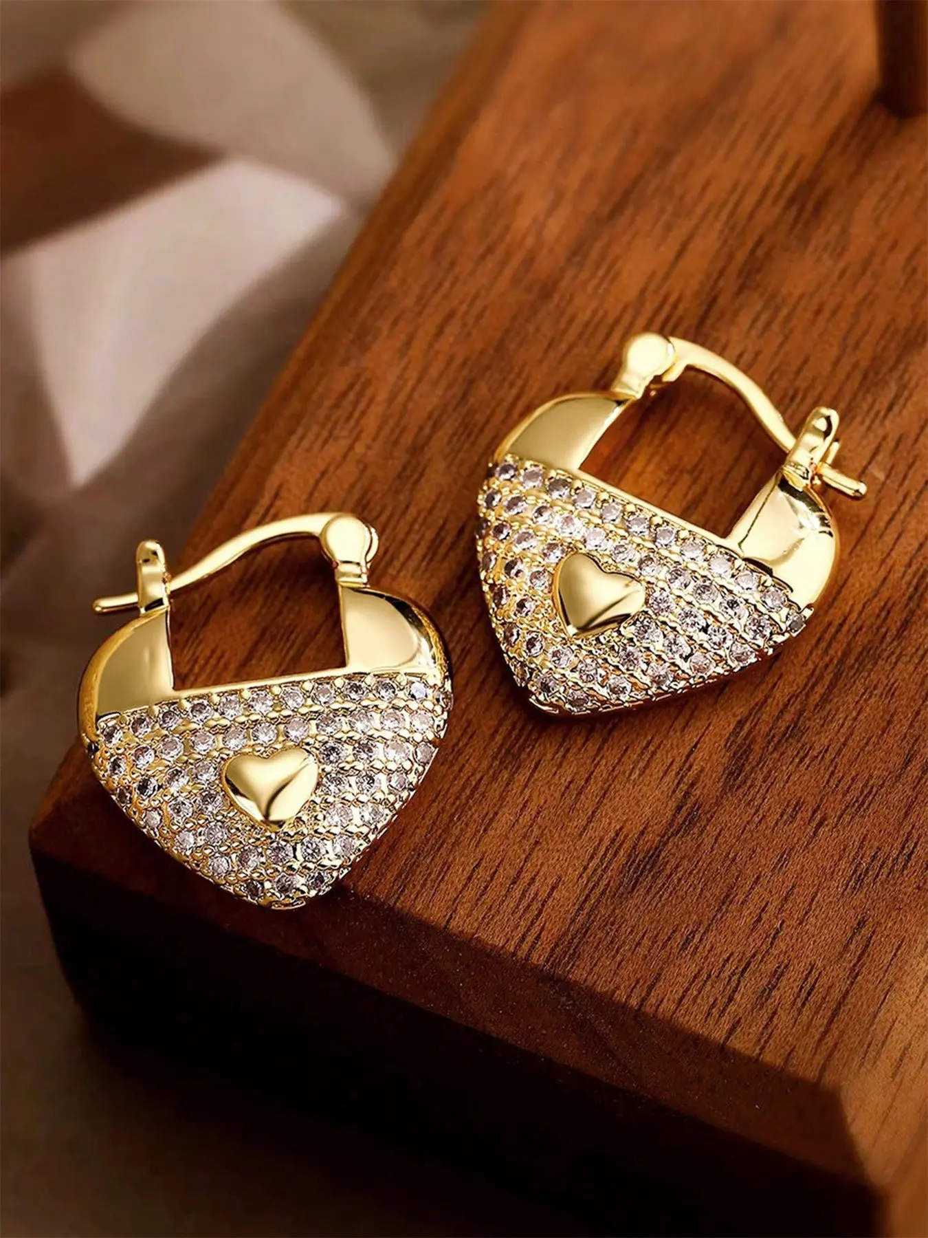 1 Pair Elegant Cubic Zirconia Drop Earrings For Women For Wedding Engagement Anniversary Party Jewelry Valentine's Day Gift Heart Shaped Earrings