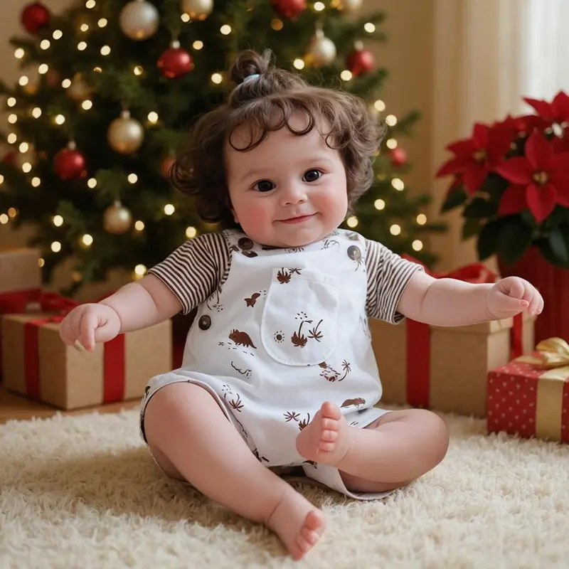 22 Inch Maddie Realistic Reborn Baby Girl Doll, Smiling Soft Weighted Vinyl Body, Lifelike Posable Movable Limbs, Acrylic Crystal Eyes Toy Gift Set for Kids 3+