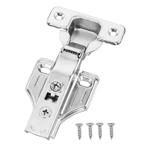 【Father's Day】VEVOR Cabinet Hinges, 50 Packs Full Overlay Kitchen Cabinet Door Hinges, 100 Degree Opening Angel Soft Close Concealed Cupboard Hinges for Framed + Frameless Cabinet Type, with Mounting Screws