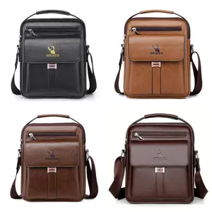 【Local Delivery】Maxoner PU Leather Men's Crossbody Bag Vintage Shoulder Bags Business Handbags