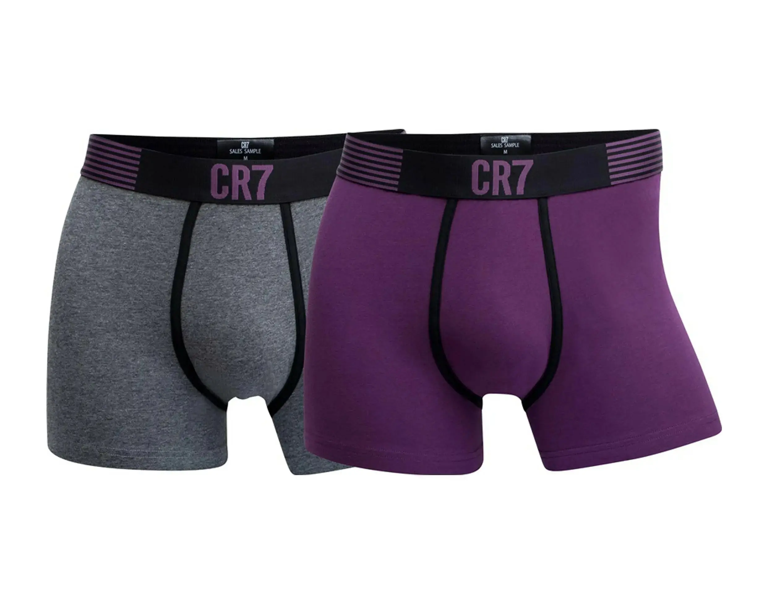 Cristiano Ronaldo CR7 Fashion 2-Pack Trunk Boxer Briefs Underwear in Grey