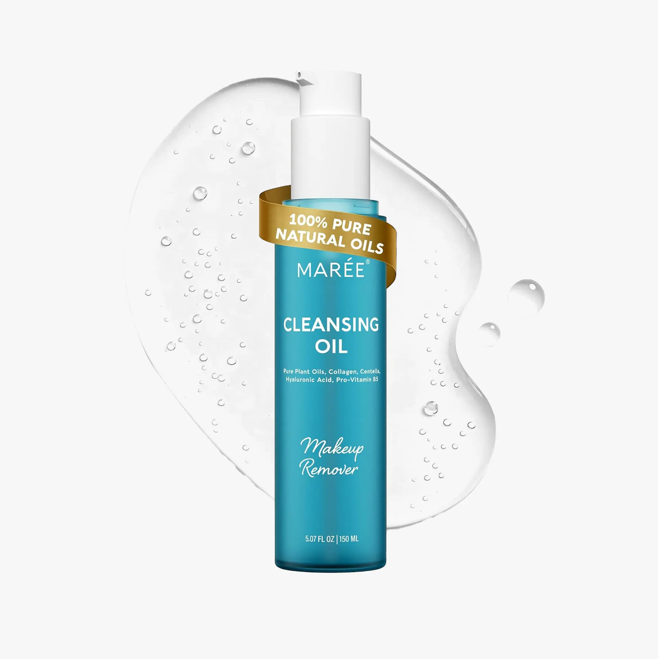 Deep Cleansing Oil for Face MAREE - 5.07 FL OZ - Makeup Remover Oil Cleanser Infused with Centella Asiatica & Collagen - 150 ML - Gentle Non-Comedogenic Formula for Sensitive Skin