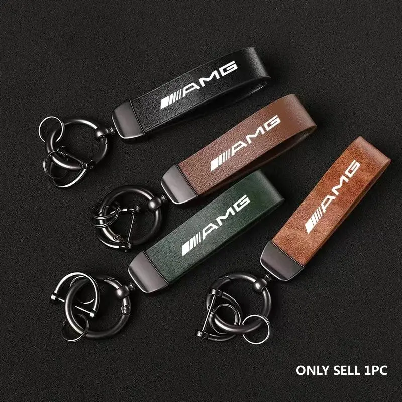 Genuine Leather Car Logo Keychain Key Chain Ring Key Chain For Car Keys Stylish Keychain Heavy Duty Keychain For Mercedes benz AMG C E S GLE CLC Class W204 W203 W205 W124 W221 W213 W212