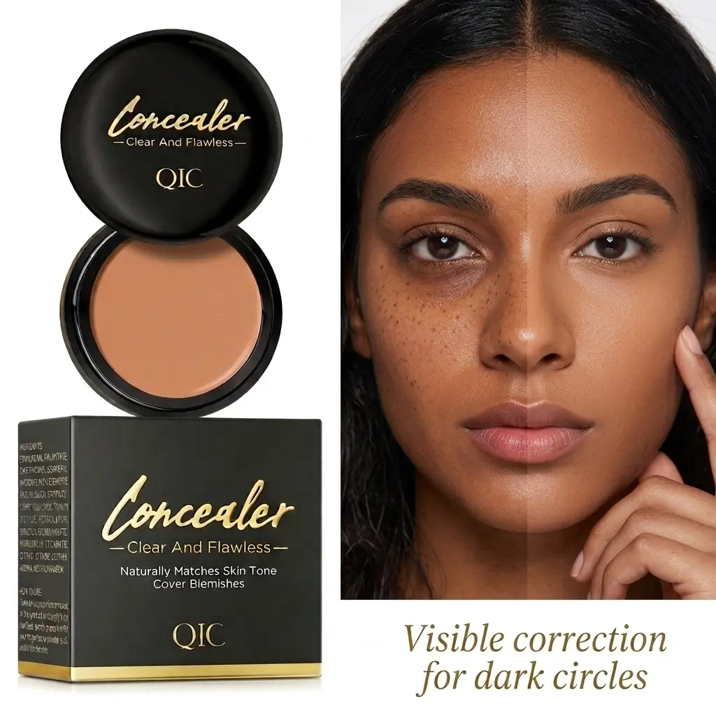Silky Full Coverage Cream Concealer Pot for All Skin Tones - Waterproof, Transfer-Proof, Crease-Resistant, Hydrates, Seamless Blend; Under-Eye Dark Circle, Light Shade Blemish/Tattoo Eraser Balm for Bruises, Veins, Dark Spots, Redness, Scar