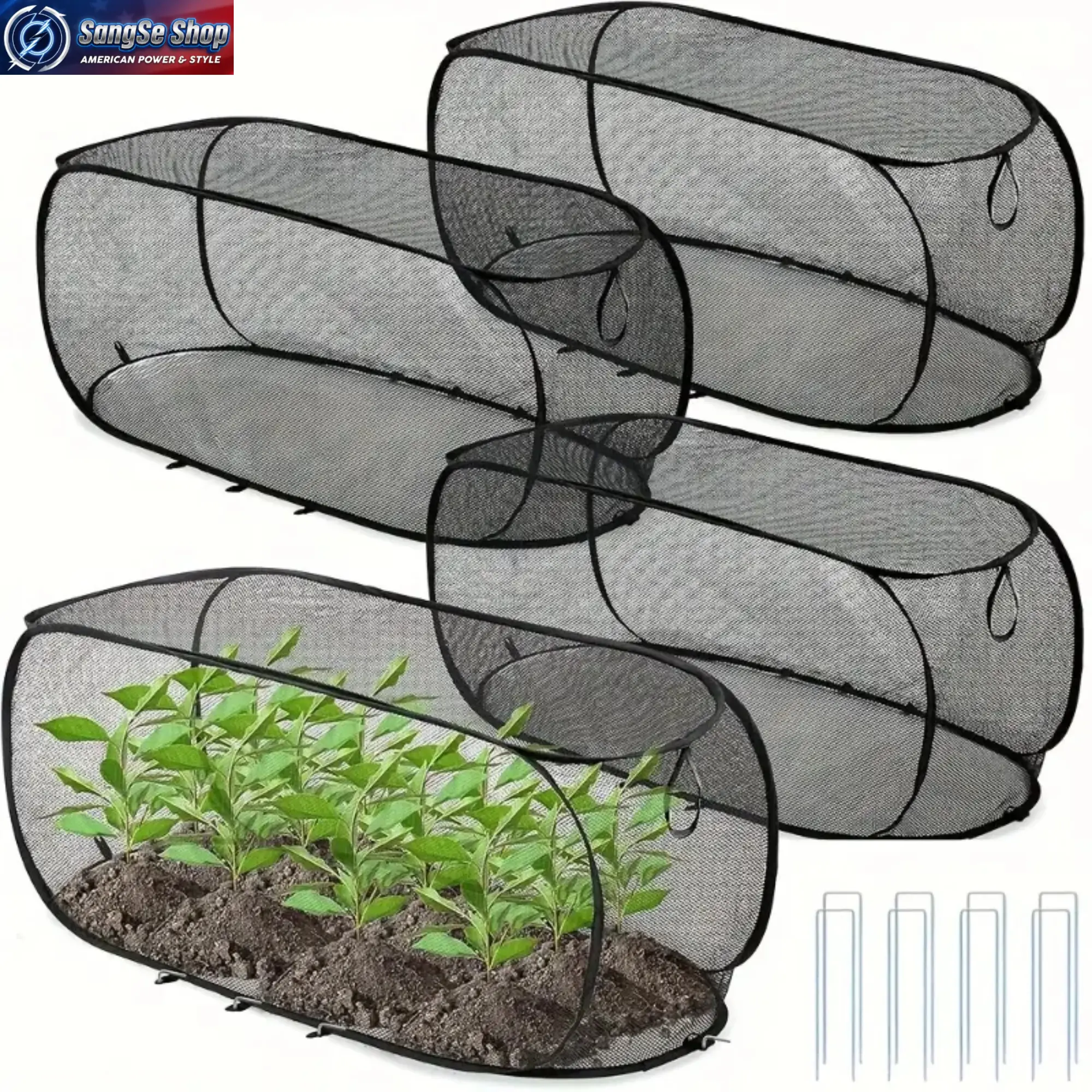 Collapsible Pop-Up Garden Tent, Mesh Plant Protection Cover for Raised Beds, Outdoor Garden Anti-Bird Net for Gardeners, Plastic, No, Reusable Plant Protector