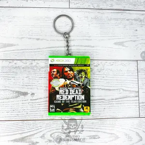 Mini xbox 360 Game Case Keychain Inspired by Red Dead Redemption | Magnetic Opening Case with Mini Disc