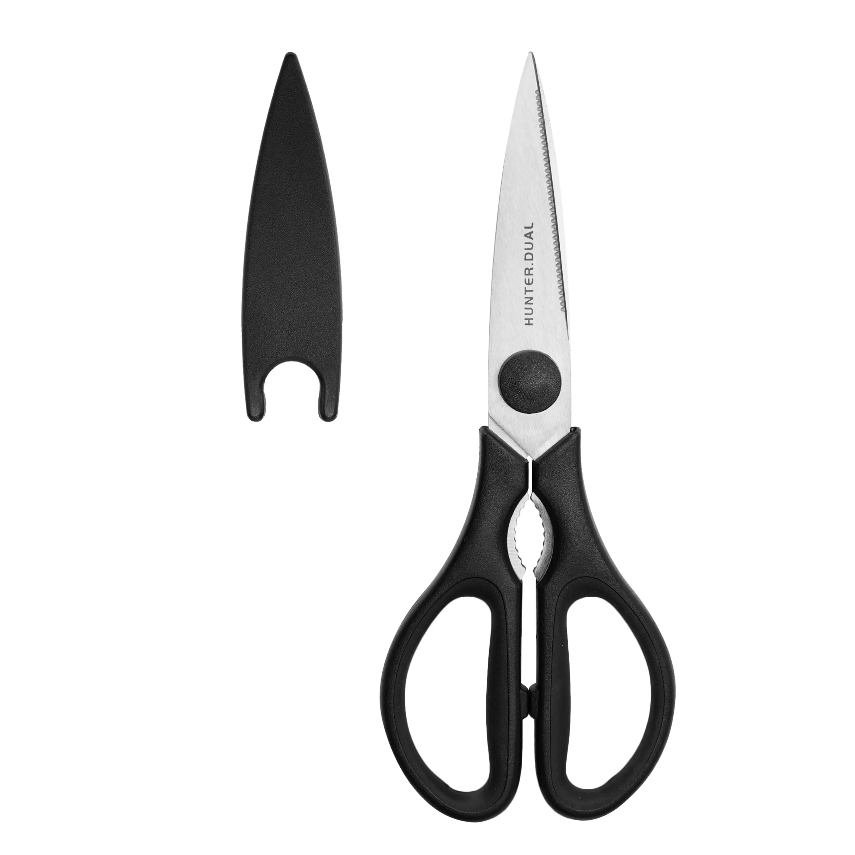 8.35-Inch Stainless Steel Blade Kitchen Scissors with Plastic Cover, Heavy-Duty Come-Apart Poultry Shears with Ergonomic Handles for Cutting Chicken, Vegetables (White)