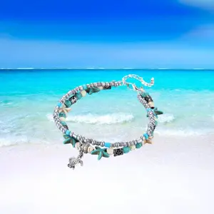 CLEARANCE! Boho Sea Turtle Beaded Ankle Bracelet Bohemian Jewelry