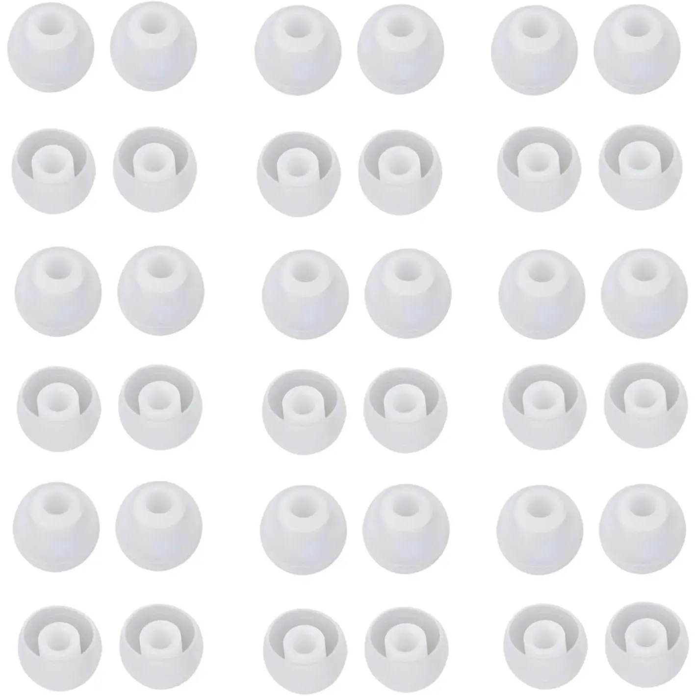 36 count Medium Earbud Tips Soft and Comfortable Ear Bud Replacement Pieces Silicone Fit  in-Ear Headphones,Inner Hole 3.8mm -5.5mm,Medium Clear White Replacement Eartips