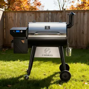 Z GRILLS 7002C2E-Wifi Wood Pellet Grill Smoker with PID 3.0 Controller, 697 Cooking Area, Meat Probes, Rain Cover for Outdoor BBQ