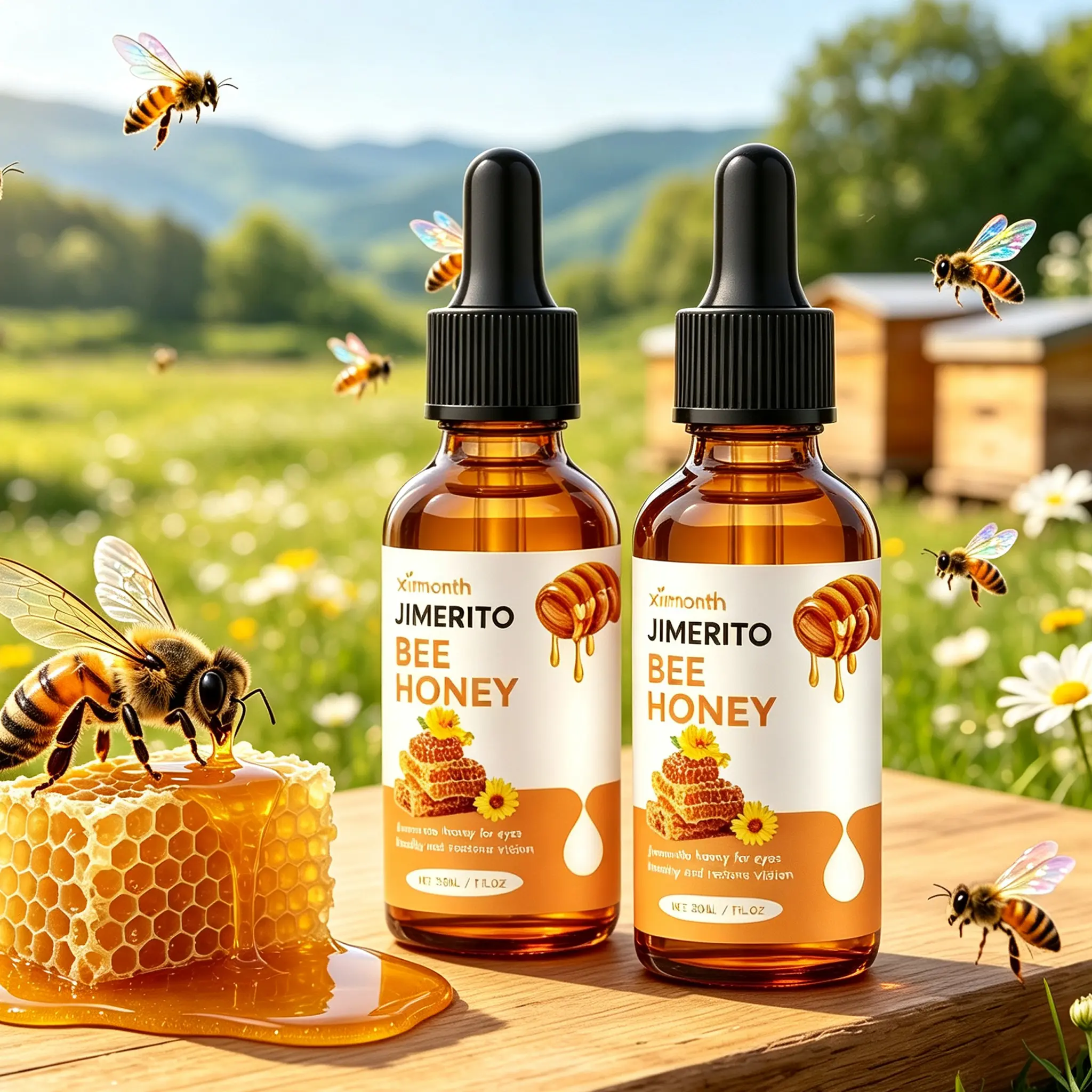 Jimerito Honey Eye Drops,Genuine Honey Eye Cleansing Serum, Honey Eye Care Serum, Eye Essence, Natural Plant-Based Formula for Gentle Eye Care & Daily Comfort, Unisex mothersdaygift Summer Vibes