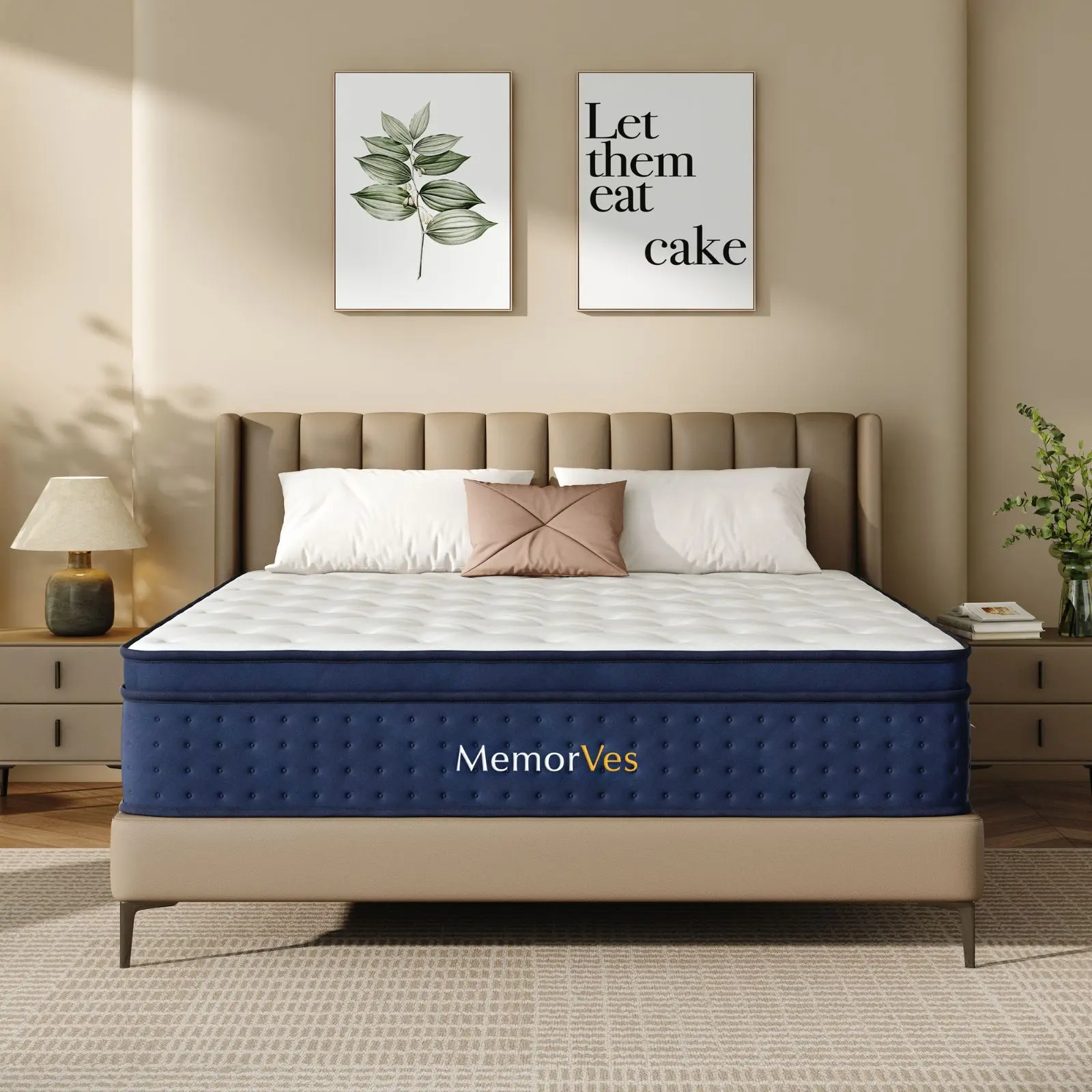 10/12/14-inch single, double, queen, and extra-large memory foam and spring mattress sets; medium firmness with lumbar support; suitable for home rooms and hotels; boxed; Halloween and Christmas gifts; furniture; ergonomic design; modern-style queen-size
