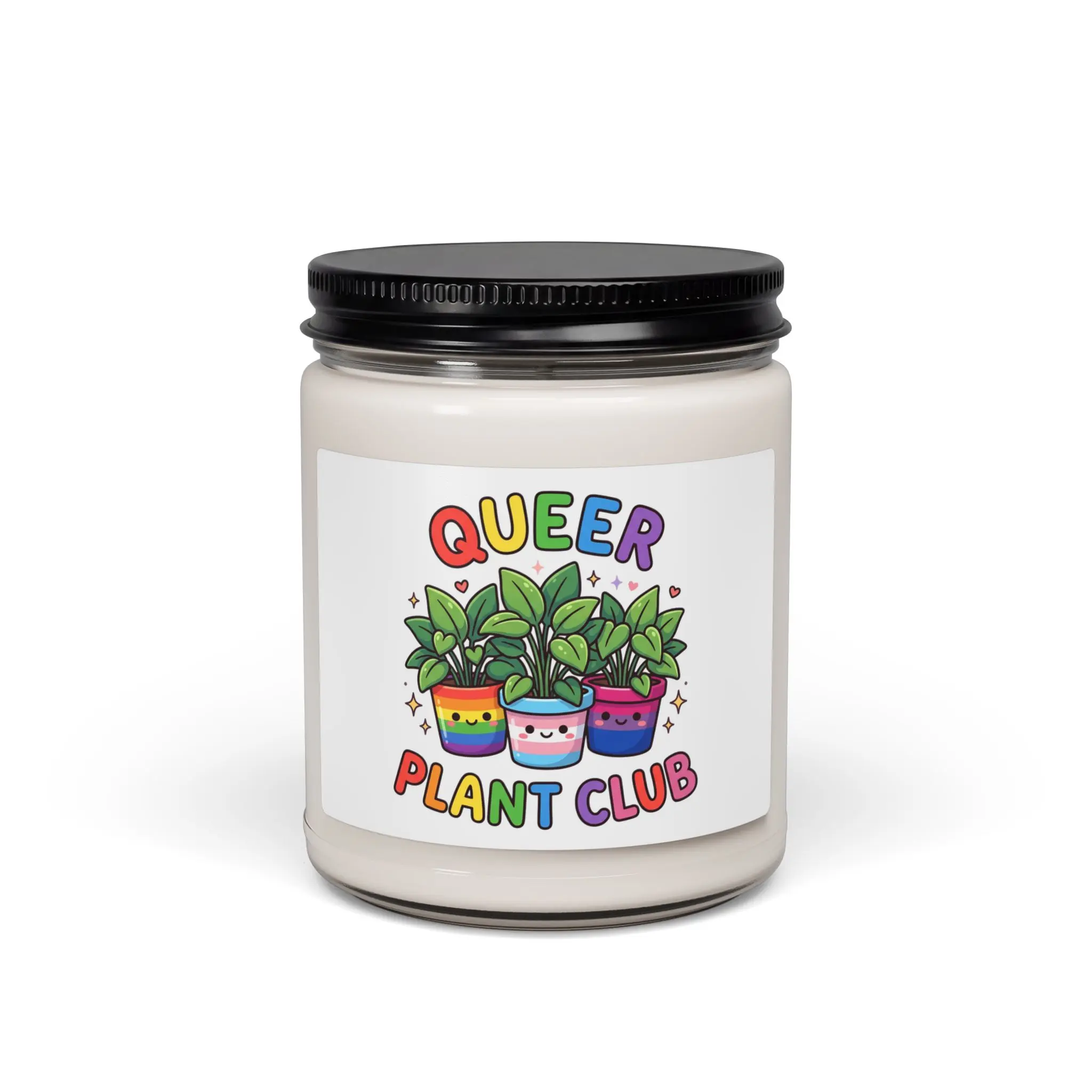 Queer Plant Club Candle | Soy Candle, LGBTQ+ Pride, Pastel Rainbow