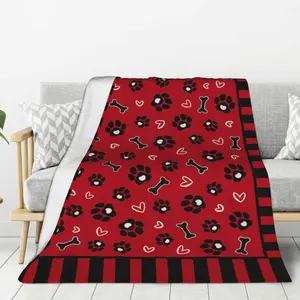 Dog Claw Love Carpet Warm flannel Plush Soft Sofa Cover Carpet