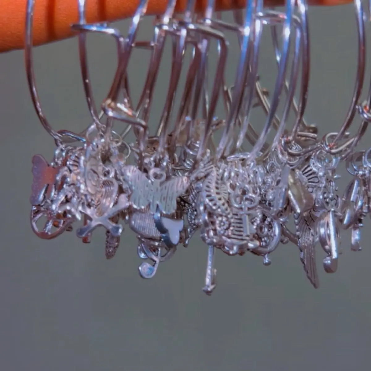 Silver bangles with silver charms 2 for $10