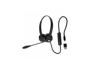 Adesso Xtream P4T-TAA Push to Talk Headset with microphone, Volume +/-, answer/end call, TAA Compliant (USB C/USB A) - Black