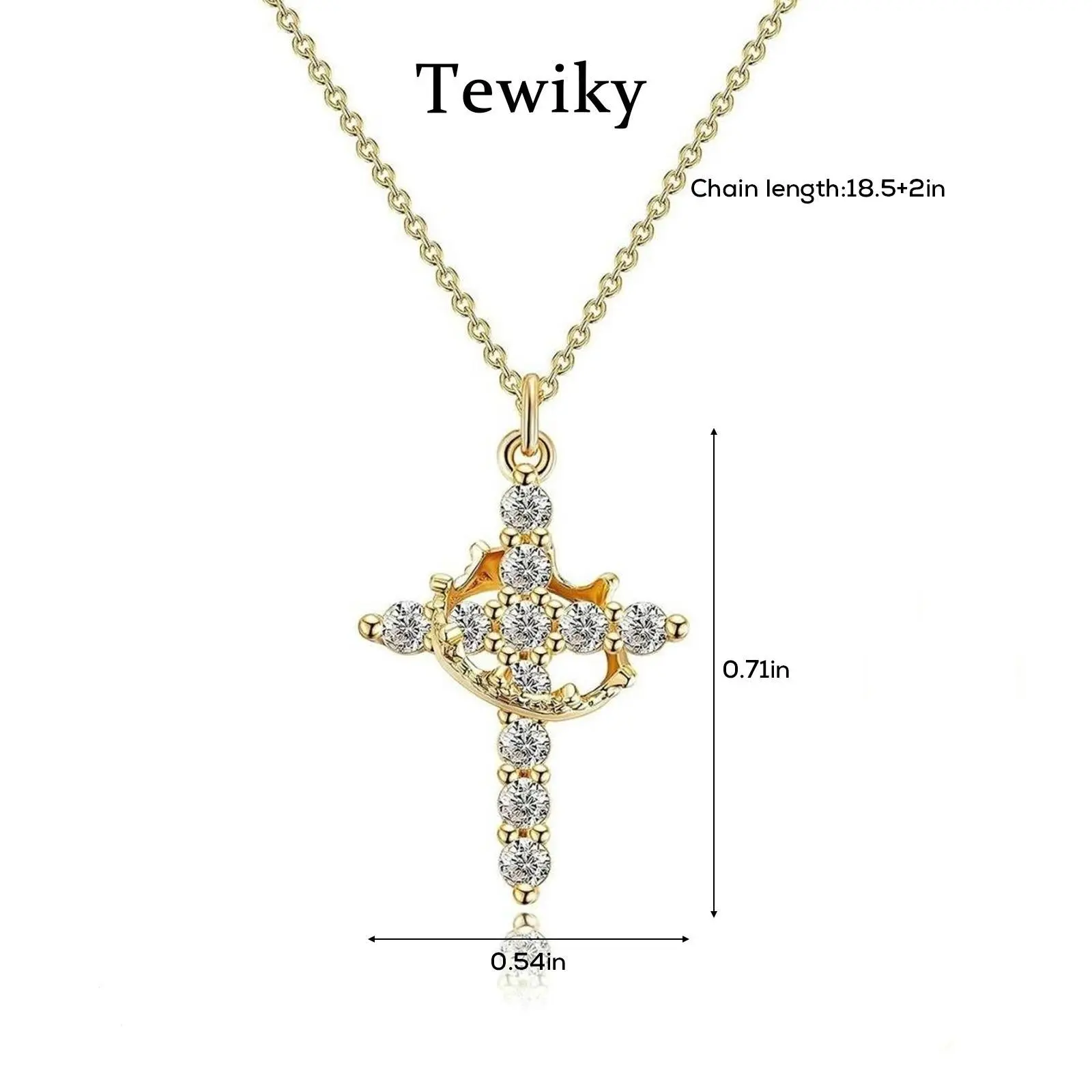 NECOCY Elegant Crown & Cross Pendant Necklace for Women, Chain & Link Choker with Simple Jewelry Charms, Fashion Costume Jewelry Gift, Unisex Names, Stylish Accessories, Crucifix Necklaces