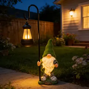 1pc Outdoor Garden And Lawn Additions, Including Decorative Lighting for Landscapes, Outdoor Statue Lights, Solar-Powered Landscape Lights, And Lanterns Featuring Elves And Dwarf Statues