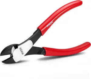 KATA 7" High Leverage Diagonal Cutting Pliers – Heavy Duty Wire Cutters with Angled Head & Comfortable Grip, Precision Cutting Edge