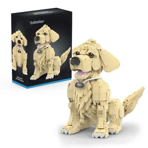 1754PCS Golden Retriever Building Blocks Set Model Toys Animals Pets DIY Assembly Dog Bricks Ornament Holiday Gifts For Boys Girls