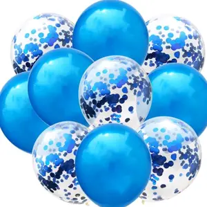 20 12IN BLUE CONFETTI BALLOONS