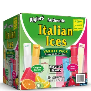 Authentic Italian Ice– Assorted Flavors, 2 oz Single-Serve Frozen Treats, Pack of 96