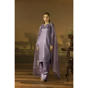 Lavender Diamante Silk Farshi Shalwar Set - Farshi Bahaar by Mona FBM5