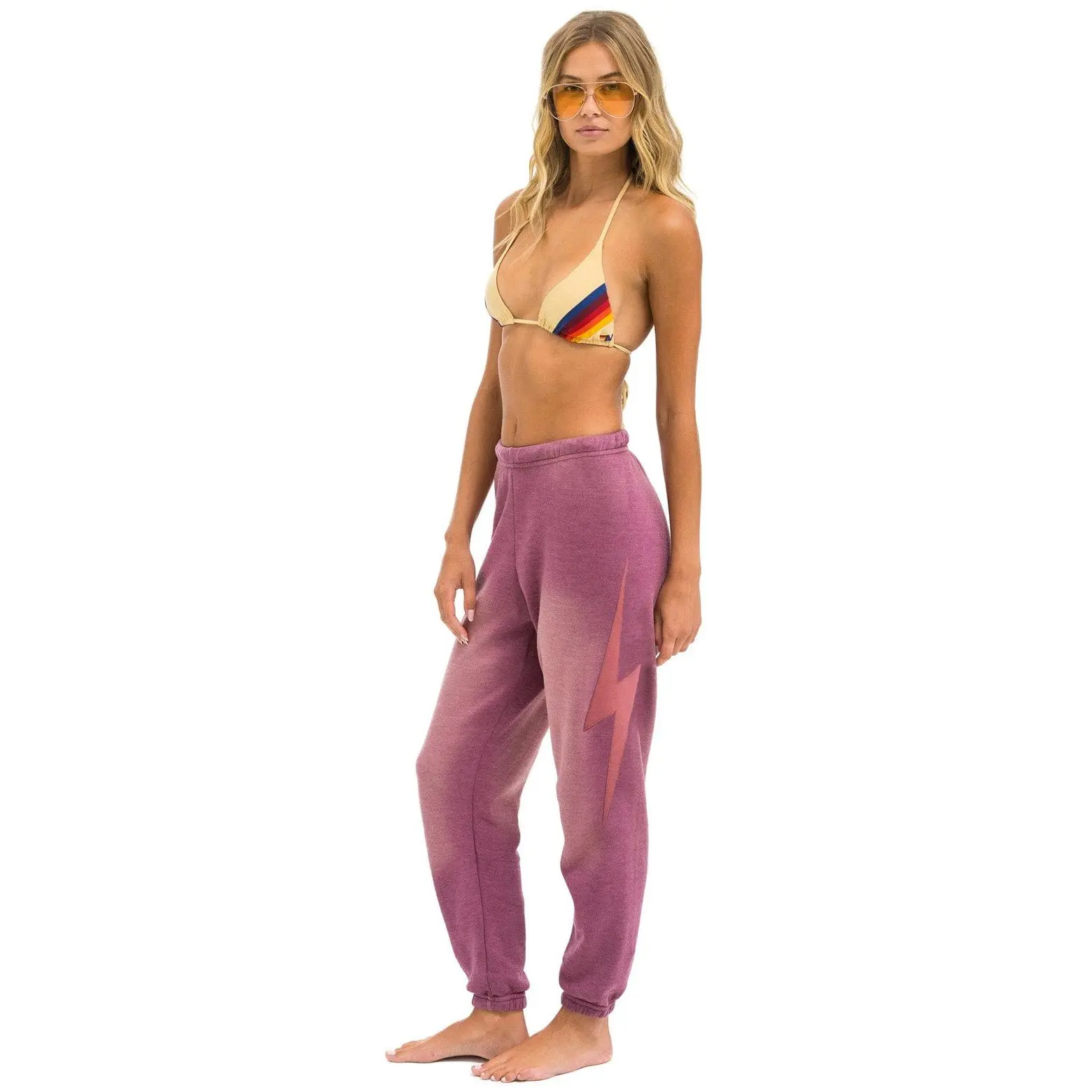 BOLT STITCH SWEATPANTS - FADED BERRY