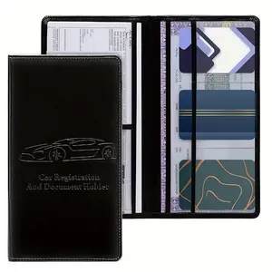 BIG Car Registration and Insurance Card Holder, Vehicle Glove Box Paperwork Organizer, Easy Access Document and Card Protector for Men and Women