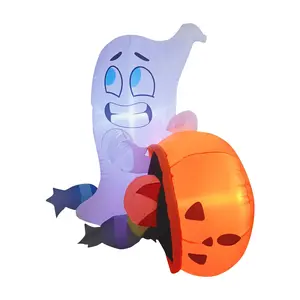 Joiedomi 5 ft Cute Ghost Lifting Pumpkin Candyg Inflatable
