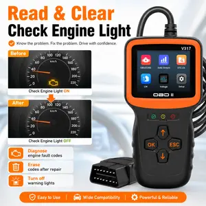 V317 Scanner Diagnostic Tool, 2.8inch LCD Screen, Upgraded Code Reader for All Cars Since 1996, Engine Fault Diagnostic Tool