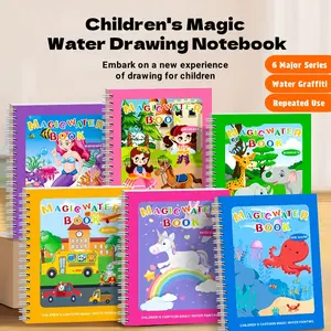 3/6 Pack Reusable Water Coloring Book for Toddlers,Doodle Paint with Water,Mess-Free Coloring Book,Portable Educational Drawing Toy Gifts,Magic Water Painting Book with Pen,Christmas Gifts For Grandkids,Travel Toys for Kids,Suitable for 3-6 Years Old