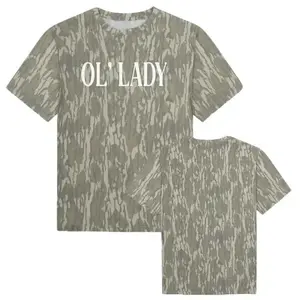 Mossy Oak Ol Lady Camo Shirt, Vintage Tree Bark Camouflage T-Shirt for Women, Country Boy Wife Girlfriend Gift Tee