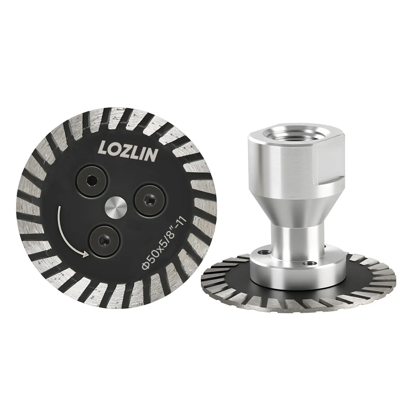 LOZLIN 2PCS 2" Diamond Saw Blade with Removable Flange - Professional Engraving Disc for Granite, Marble, Concrete, Stone - Angle Grinder Grinding Carving Tool Cutting Hardware fathersdaygift Tool Accessories