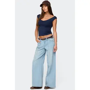 Charlie Panel Stitch Low Rise Bootcut Jeans