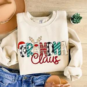 Grandma Claus Sweatshirt, Grandma Christmas Shirt, Unisex Crewneck Sweatshirt & Shirt, True to Size – Cotton Fabric