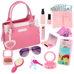 Play Purse for Little Girls, Pretend Princess Play Girls Toys for 3 4 5 6 7 8 Year Old, Toddler Purse with Accessories, Kids Toy Purse Birthday for Girls Ages 3-5 4-5 6-8 Kids' Makeup，Gifts for Halloween and Christmas