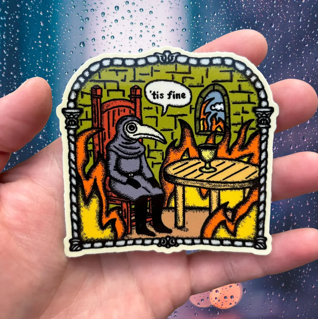 This is Fine Meme Parody Sticker, LINEMAN Hard Hat Sticker, Blue Collar Stickers, Gift for Electrician, Funny Gift, Decals for Hard Hat- Toolboxes- Helmet- Bin Doors.